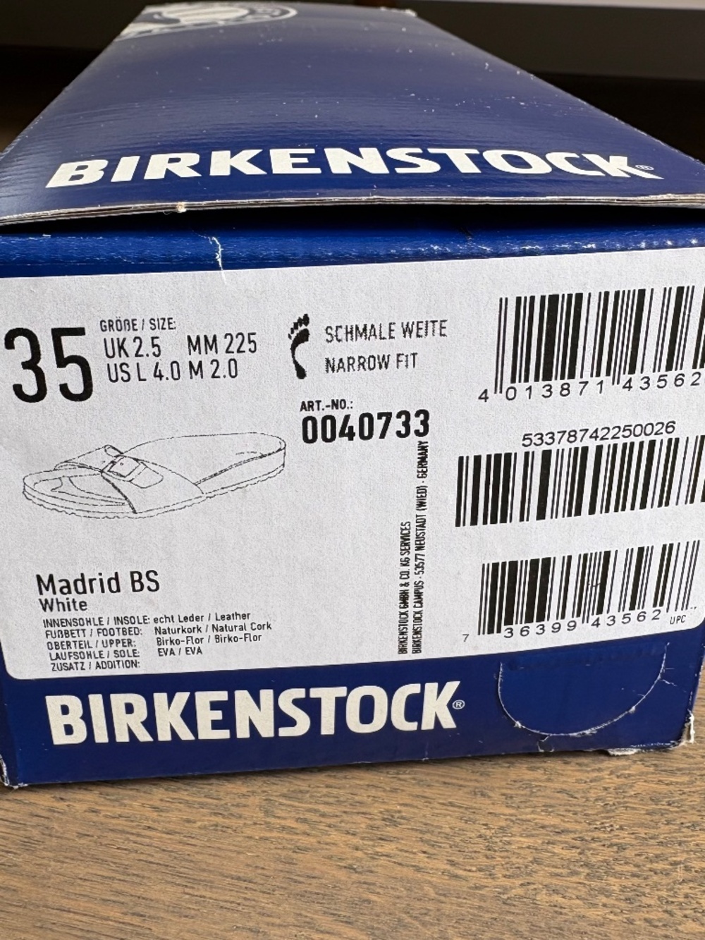 Birkenstock Madrid White Slide Size EU 35 - Picture 16 of 16